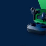 fones de ouvido sem fio verdadeiros com tecnologia premium atualizável azul escuro/verde 4J0Z4N12 Skullcandy
