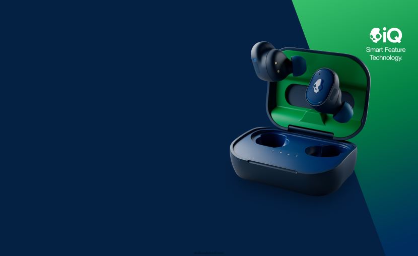 fones de ouvido sem fio verdadeiros com tecnologia premium atualizável azul escuro/verde 4J0Z4N12 Skullcandy - Image 1