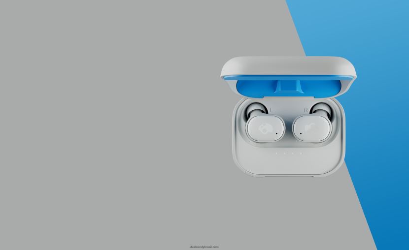 fones de ouvido sem fio verdadeiros com tecnologia premium atualizável cinza claro/azul 4J0Z4N10 Skullcandy - Image 4