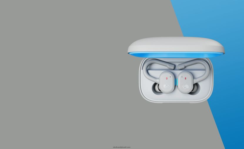 tecnologia atualizável com ajuste seguro push fones de ouvido sem fio verdadeiros ativos cinza claro/azul 4J0Z4N14 Skullcandy - Image 3