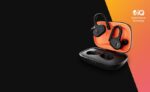 tecnologia atualizável com ajuste seguro push fones de ouvido sem fio verdadeiros ativos preto/laranja 4J0Z4N15 Skullcandy